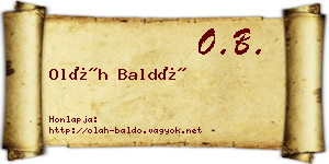 Oláh Baldó névjegykártya